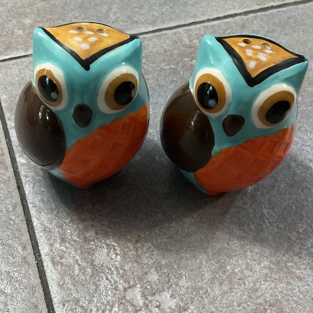 Colorful Owl Salt and Pepper Shakers